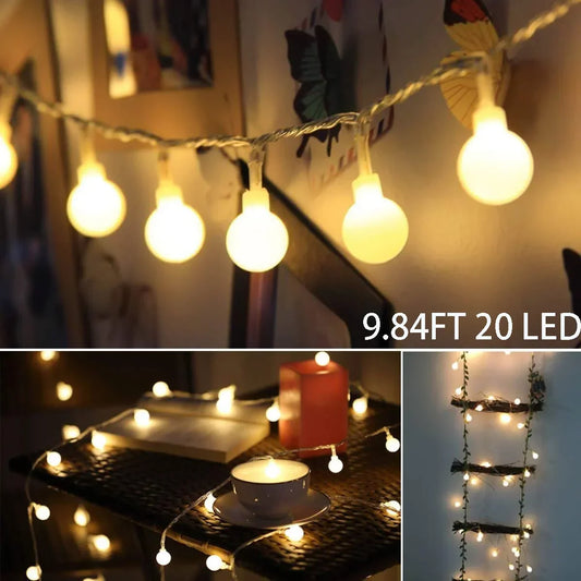 20 Small Crystal Ball Battery Operated Still Fairy Lights for Home Party Decoration