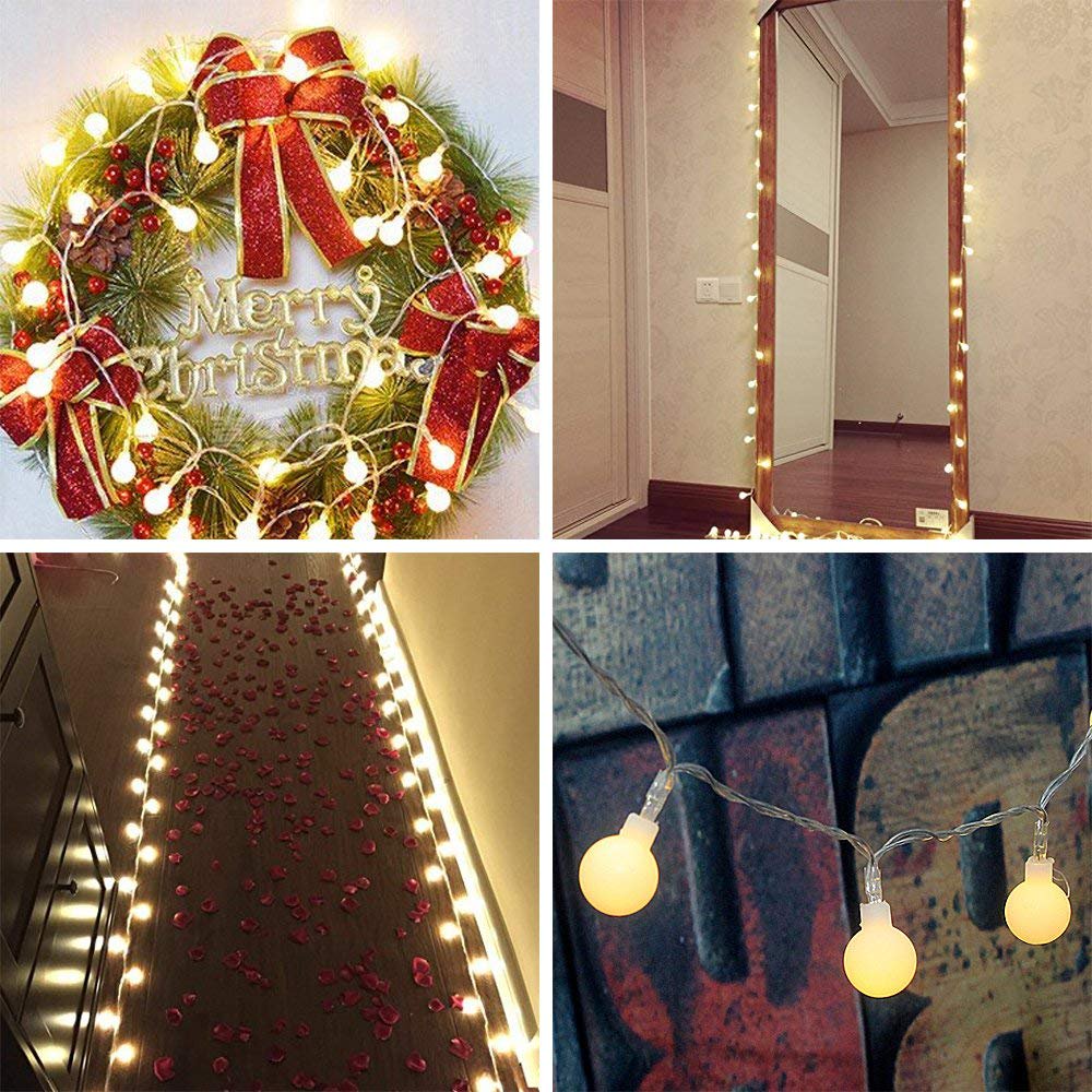 20 Small Crystal Ball Battery Operated Still Fairy Lights for Home Party Decoration