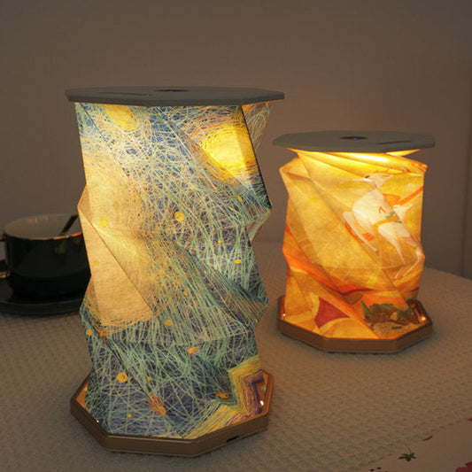 Vintage Foldable Paper Table Lamp